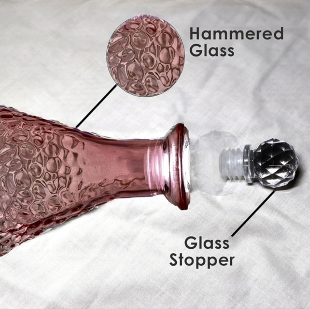 Decorative Hammered Glass Bottles with Stoppers, 6.875 x‎ 2.625 in. - Picture 9 of 12